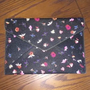 Rebecca Minkoff Black and floral Envelope Clutch